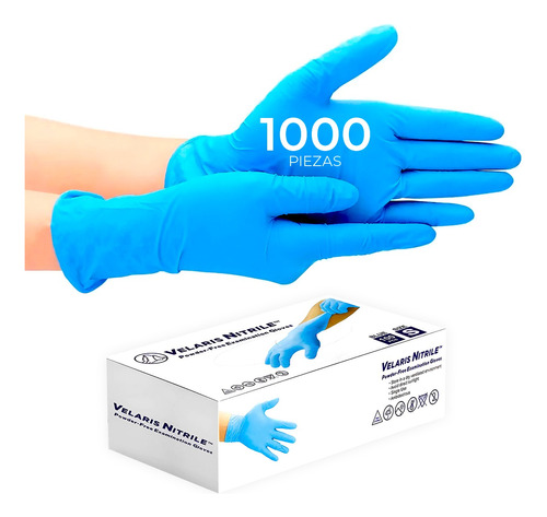 Guantes De Nitrilo Libres De Latex 1000 Pz Azul