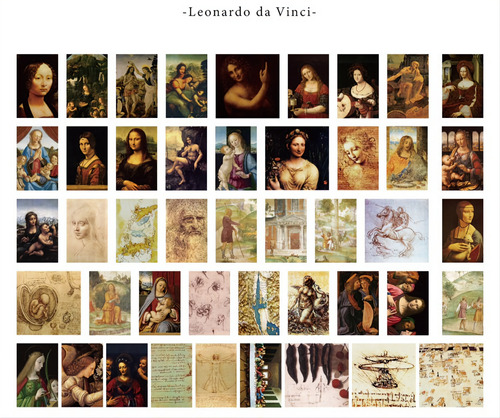 Set 46 Stickers Vintage Arte Pintores Scrapbook Collage 