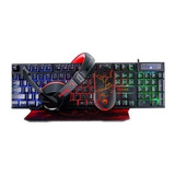 Paquete De 2 Kit Gamer 4en1 Marvo Cm409 Teclado Mouse Hs Tap