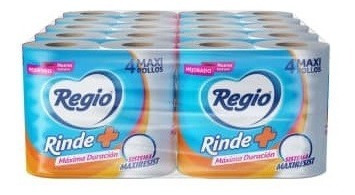 Papel Higiénico Regio Rinde Más 10 Paquetes Con 4 Rollos C/u