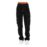 Pantalones Cargo De Talle Alto Loose Street Y Piernas Anchas