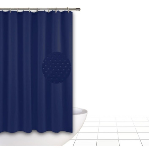 Cortina De Baño Azul Tela Impermeable Diseño Original 