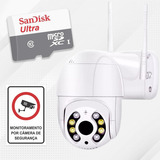 Câmera Segurança Ip Prova D'água Wifi + Cartão 64gb + Placa Cor Branco