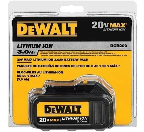 Bateria Premium 20v Ion Litio 3ah Dcb200-b3 Dewalt Dcb200-b3