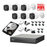 Kit Video Vigilancia 6 Cámaras 1080p Dahua Cctv 1 Tb Baluns