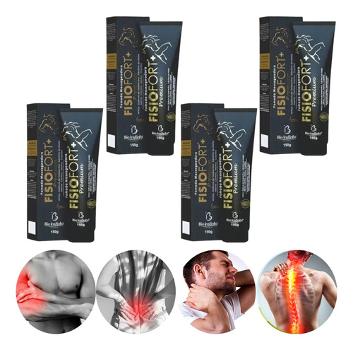 Pomadas Para Massagem Relaxante Fisiofort Premium 4x Origina