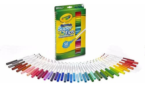 Crayola 50ct Super Tips Marcadores Lavables 50 Variedad De C