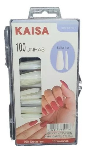 Caixa Tips Postiças Realista 100 Unhas Bailarina Nail Art Uv Cor Natural