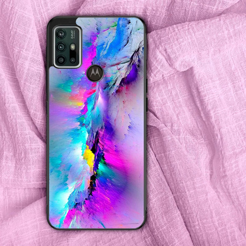 Funda Tpu Moto Arte Tipo Himalaya Colores Neon Motorola