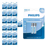 40 Pilhas Alcalinas Aaa 3a Palito Philips 20 Cart