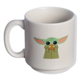 Caneca Mini Tina Colecionável 100ml Empilhável - Star Wars Cor Bege- Baby Yoda