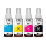 Pack Tinta 664 Epson Para Linea L 121  120 