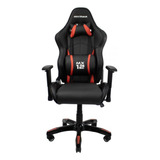 Cadeira De Escritório Mymax Mx12 Gamer Ergonômica  Preta E Vermelha Com Estofado De Tecido Sintético Pu