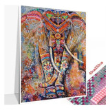 Bordado Pintura Diamante - 5d Diy Elefante Hindú 40x50cm