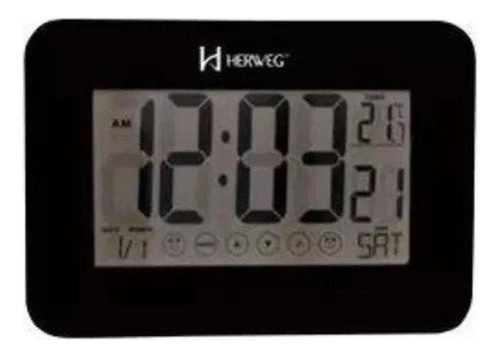 Relógio Despertador Digital Touch Herweg 2983-034 - Preto