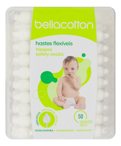 Hastes Flexíveis Ponta Especial Bellacotton Baby C/50 Unid.