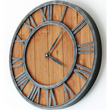 Reloj De Pared Grande  Estilo De Casa De Campo  Madera ...