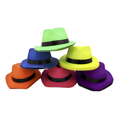 20 Gangster Neon Liso Hat Party Wholesale Neon