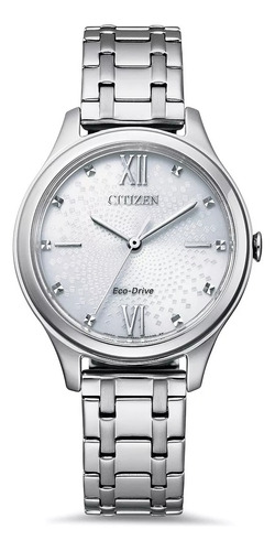 Reloj Dama Citizen Ecodrive Em0500-73a Fondo Blanco