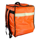 Mochila Uber Eats Rappi Didi Food Repartidor Termica Impermeable , Fabricada Con Lona De Pvc Color Naranja Oscuro