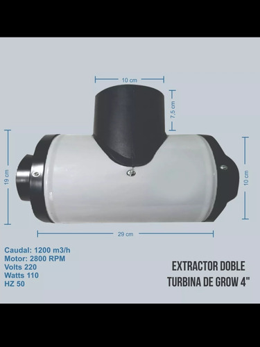 Turbina Extractor Doble 4  De 3 Velocidades 