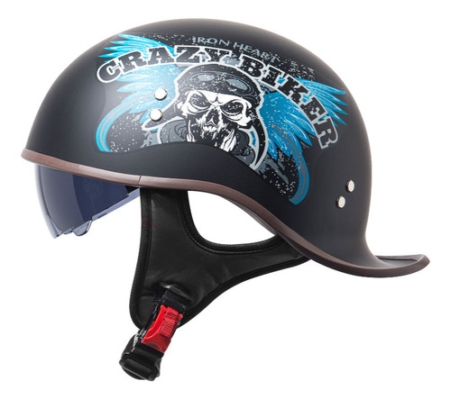 Casco Moto Abierto Para Hombre, Casco Retro Cruiser Chopper