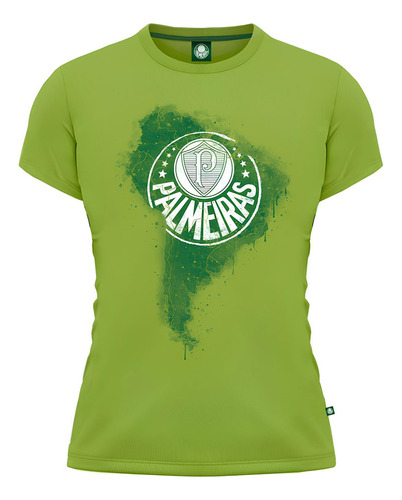 Camisa Palmeiras Baby Look Verde Limão Feminina - Licenciada
