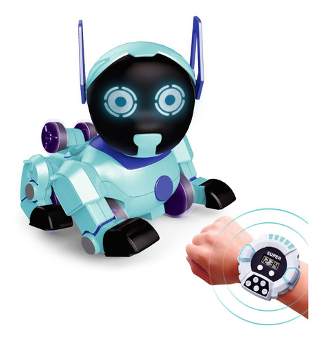 Cachorro Robo De Controle Remoto Dog Robot Controll Personagem Azul