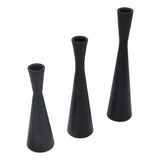 Candelabro Moderno, 3 Piezas, Color Negro, Estilo Europeo, L