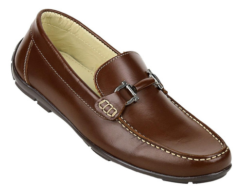 Zapato Casual Mocasin Hombre Café Piel Alexander 10403701