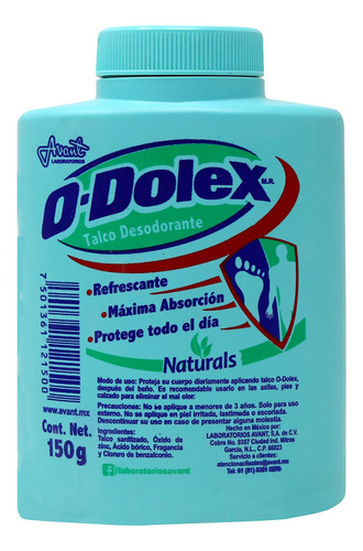 O-dolex Talco Desodorante Naturals 150 G