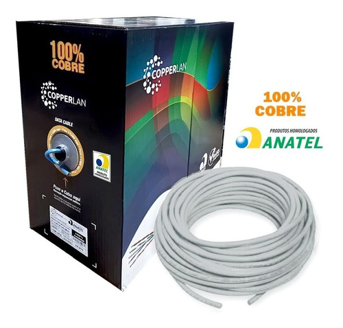 Cabo De Rede Cat5e 60 Metros Branco 100% Cobre Homologado