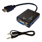 Cabo Conversor Adaptador Hdmi Para Vga Com Saida P2 Áudio