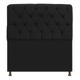 Cabeceira Estofada Lady 195 Cm King Size Capitonê Sued Preto