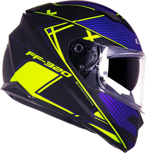 Capacete Ls2 Ff320 Stream Level Preto Fosco Amarelo Fluor