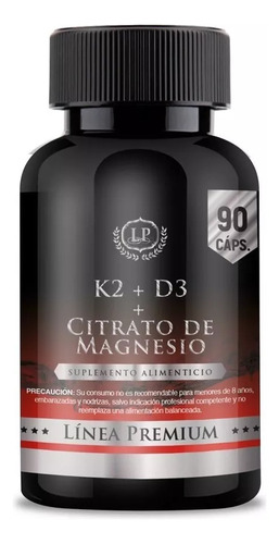 K2 (mk7) + D3 + Citrato De Magnesio, Alta Absorción  X 90 C.