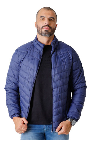 Jaqueta Nylon Masculina Com Gola Alta Bobojaco Puffer 