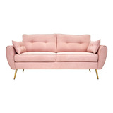 Sofá Salas Modernas Minimalistas Lounge Sillones Retro Color Rosa