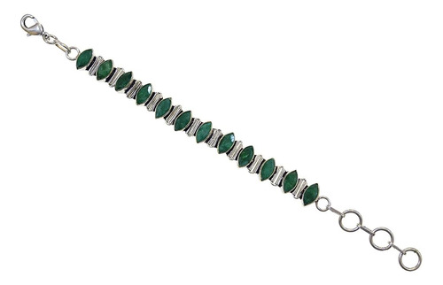 Pulsera De Moda Con Piedras Preciosas De Esmeralda Verde Par