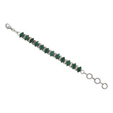 Pulsera De Moda Con Piedras Preciosas De Esmeralda Verde Par