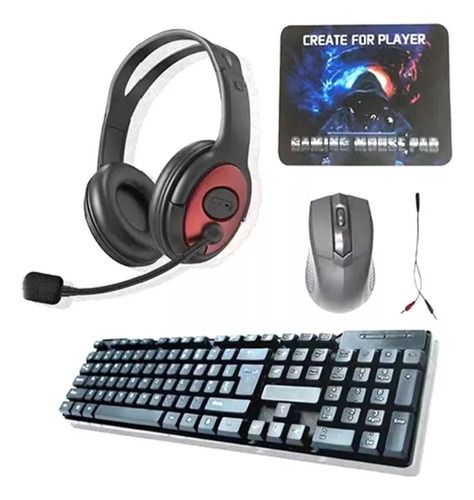 Mouse, Teclado, Mousepad Y Audífonos