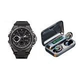 Reloj Sanda 6008 S Shock Resistente Al Agua + Audifonos F9