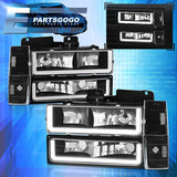 For 88-93 C10 C/k Silverado Suburban Black Led Drl Headl Aac