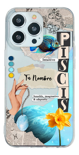 Funda Para iPhone Mujer Signo Zodiaco Piscis Con Tu Nombre