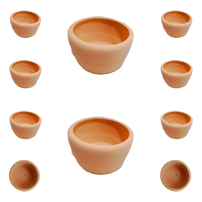 Kit 10 Macetitas Para Suculentas O Cactus Terracota Charola Mini