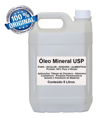  Óleo Mineral Usp Alimentício Puro 5 Litros