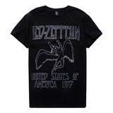 Led Zeppelin 1977 Camiseta Negra 2x