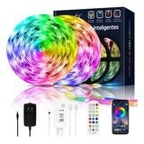 Kit 10mts Tira Led Bluetooth Rgb Habitacion Audiorritmica 