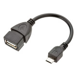 Cabo Adaptador Micro Usb V8 Host Otg P/ Celular Cor Preto