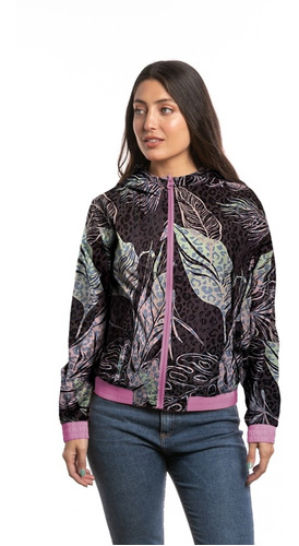 Campera Rusty Lotus Spot Jungle Rompevientos Rosa 